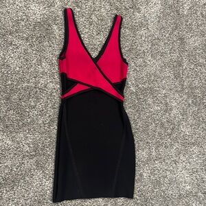 Marciano Dress (S) Elegant Black and Pink Dress